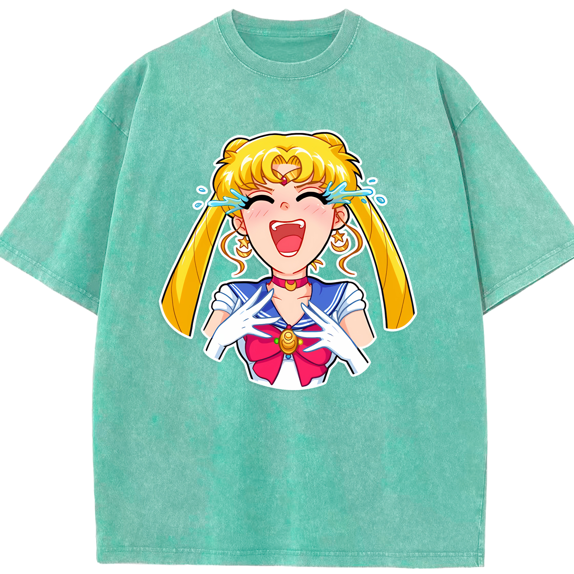 （画像用） 美少女戦士セーラームーン 月野 うさぎ つきの うさぎ Sailor Moon Tsukino Usagi 綿100% ヴィンテージ風 半袖Tシャツ（フロントプリント）